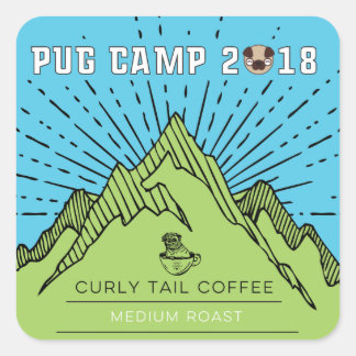 Adesivo Quadrado Campo Pug 2018 Coffee Tail Coffee Medium Roast