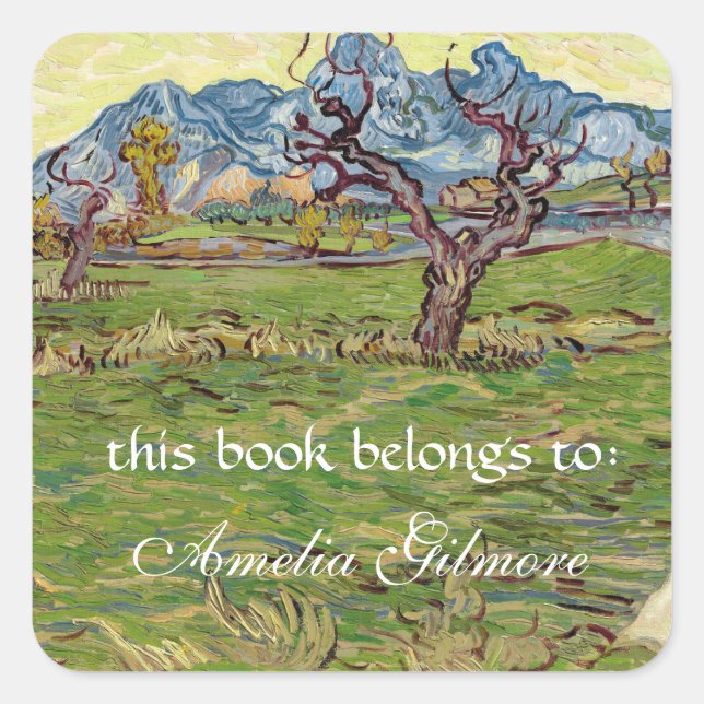 Adesivo Quadrado Campos próximos aos Alpilles Vincent van Gogh (Frente)