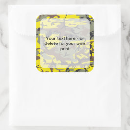 Adesivo Quadrado Camuflagem Amarela e Marrom, Militar, Exército