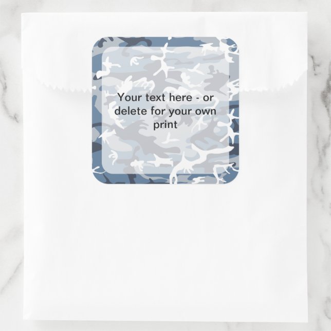 Adesivo Quadrado Camuflagem Azul da Neve de inverno, Militar, Exérc (Bolsa)