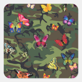 Adesivo Quadrado camuflagem de borboletas