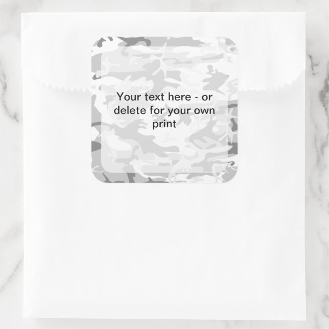 Adesivo Quadrado Camuflagem de Cinzas de inverno, Militar, Exército (Bolsa)