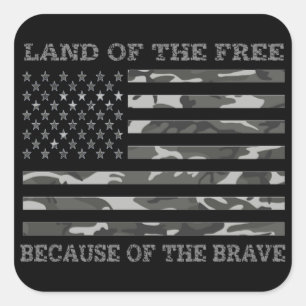 Adesivo Quadrado Camuflagem Patriótica Bandeira Americana Terra dos