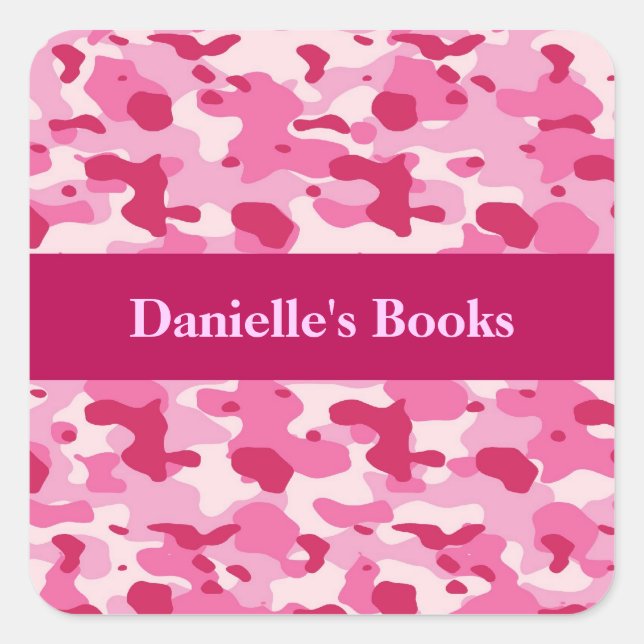 Adesivo Quadrado Camuflagem Rosa (Frente)