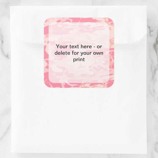 Adesivo Quadrado Camuflagem Rosa, Militar, Exército (Bolsa)