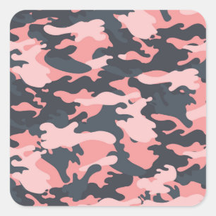 Adesivo Quadrado Camuflagem rosa: Padrão clássico de vinheta