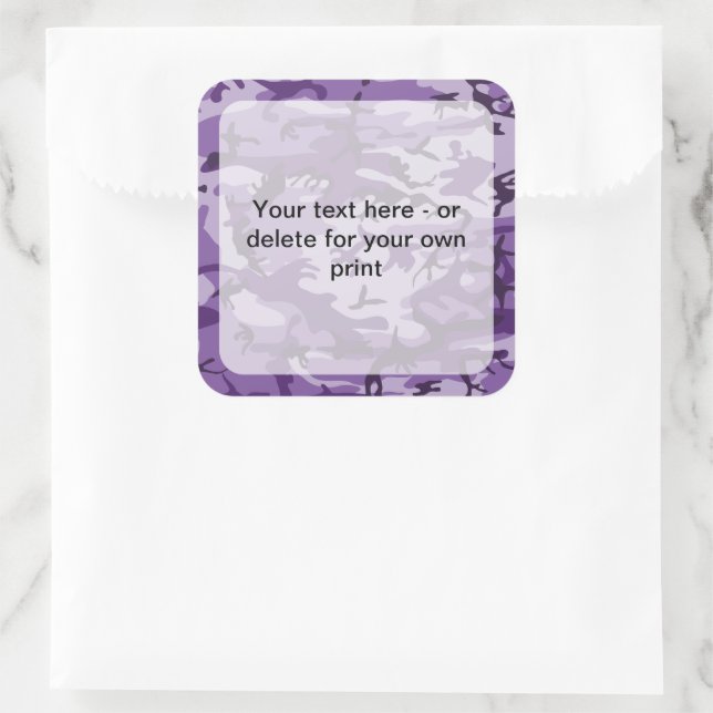 Adesivo Quadrado Camuflagem Roxa, Militares, Exército (Bolsa)