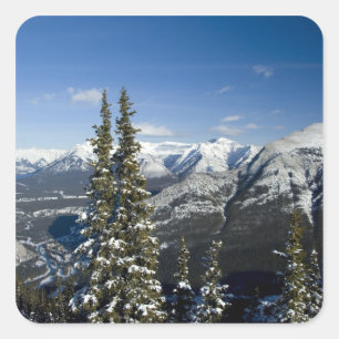Adesivo Quadrado Canadá, Alberta, Banff. Vistas do Vale Bow