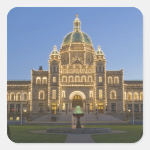 Adesivo Quadrado Canadá, BC, Victoria, Edifício do Legislativo da B