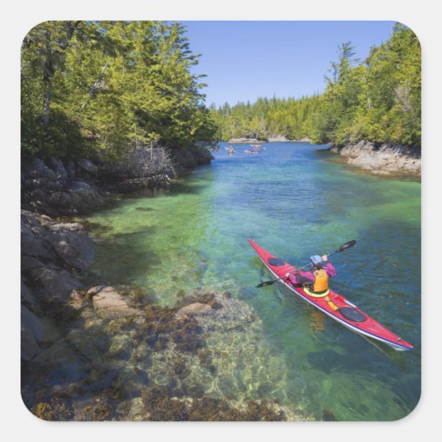 Adesivo Quadrado Canadá, Colúmbia Britânica, Ilha de Vancouver. Mar (Frente)