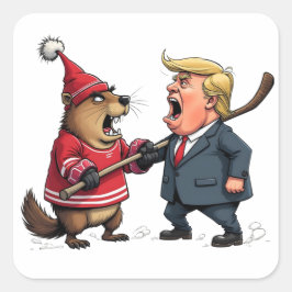 Adesivo Quadrado Canadá lutando contra Trump