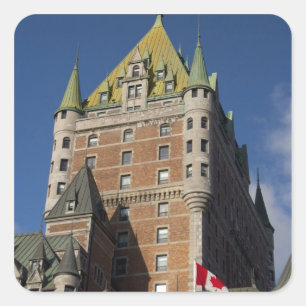 Adesivo Quadrado Canadá, Quebec, Cidade de Quebec. Fairmont Chateau