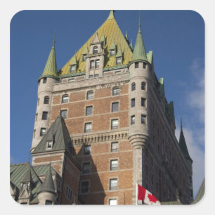 Adesivo Quadrado Canadá, Quebec, Cidade de Quebec. Fairmont Chateau