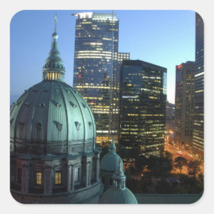 Adesivo Quadrado Canadá, Quebec, Montreal. Montreal Centro,