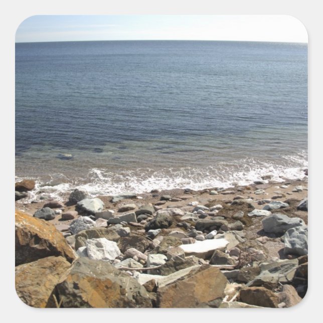 Adesivo Quadrado Canadá, Quebec. VIA Rail Canada comboio O (Frente)