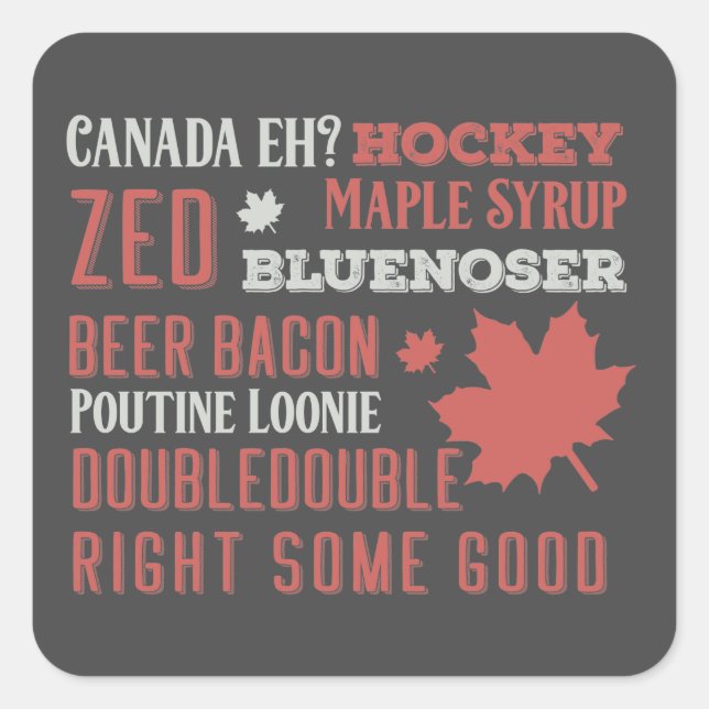 Adesivo Quadrado Canadá Slang Subway Art (Frente)