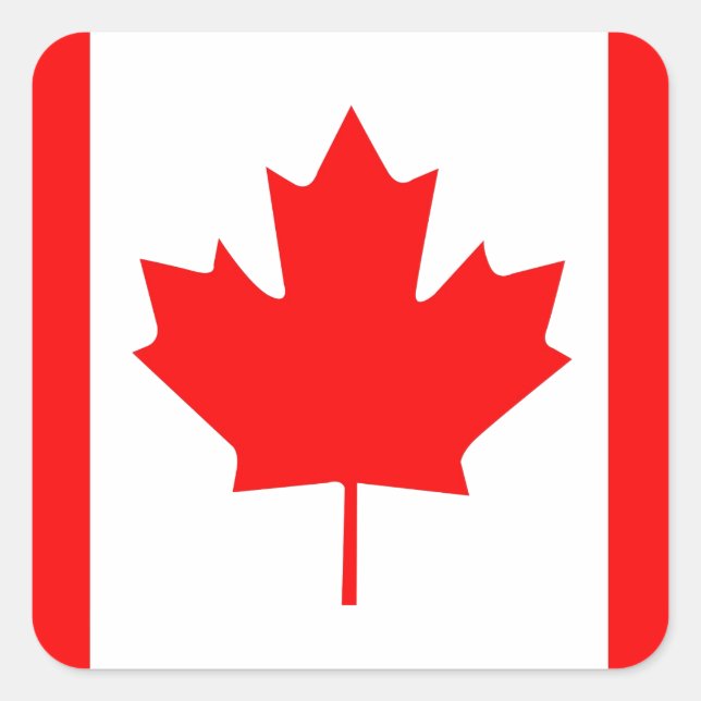 Adesivo Quadrado Canadense Maple Leaf (Frente)