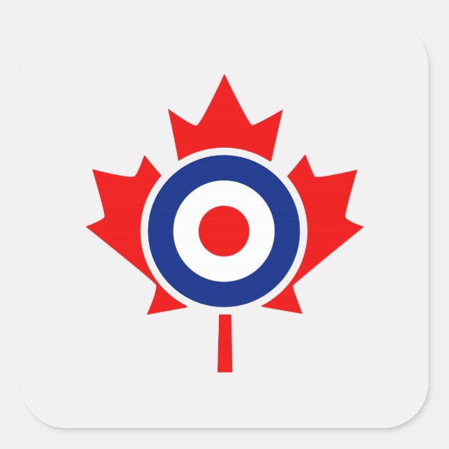 Adesivo Quadrado Canadian Maple Leaf Roundel Mod Badge (Frente)