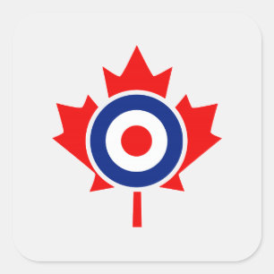 Adesivo Quadrado Canadian Maple Leaf Roundel Mod Badge