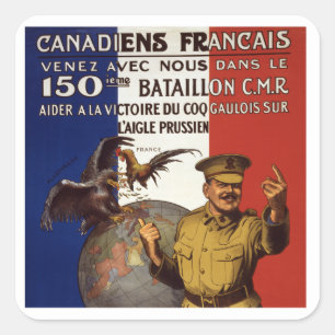 Adesivo Quadrado Canadiens Francais