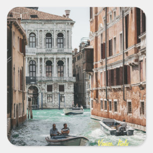 Adesivo Quadrado Canal de Venice Boat