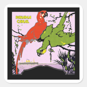 Adesivo Quadrado Canal do Panamá do vintage
