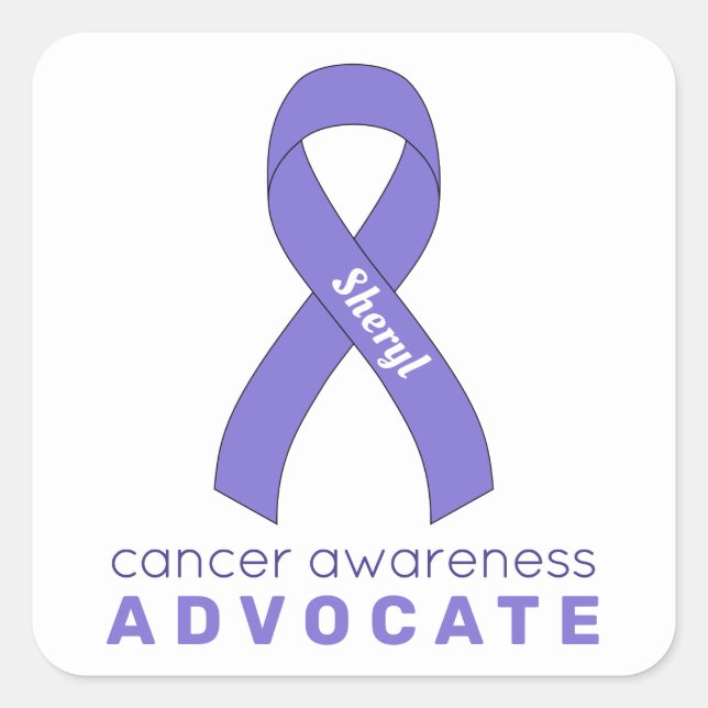 Adesivo Quadrado Cancer Advocate White Square Sticker (Frente)