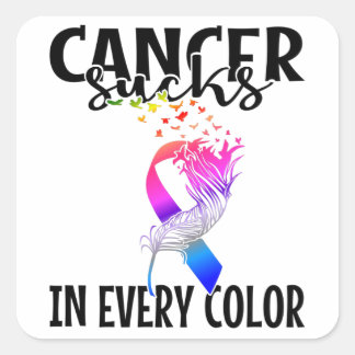 Adesivo Quadrado Cancer Cheira A Saber De Cada Cor.