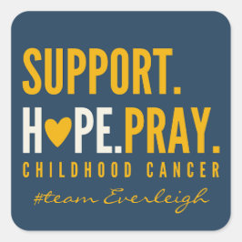 Adesivo Quadrado cancer de infância Suporte personalizado