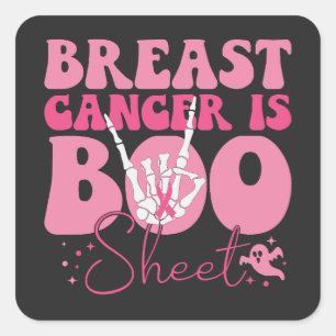 Adesivo Quadrado Cancer de mama é Cancer de mama de Boo Sheet Hallo