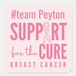 Adesivo Quadrado cancer de peito personalizado #etiqueta de nome de