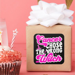 Adesivo Quadrado Cancer Escolheu O Cancer Da Mama Errado Da Bruxa E