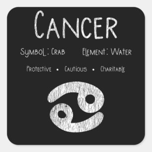 Adesivo Quadrado Cancer Horoscópio Astrology - Sinal de Estrela Pr