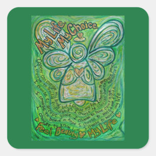 Adesivo Quadrado Cancer Poem Green Art Sticker