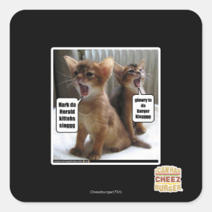 Adesivo Quadrado Canções de natal de Kitteh