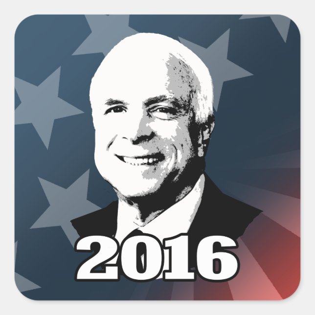 ADESIVO QUADRADO CANDIDATO DE JOHN MCCAIN 2016 (Frente)