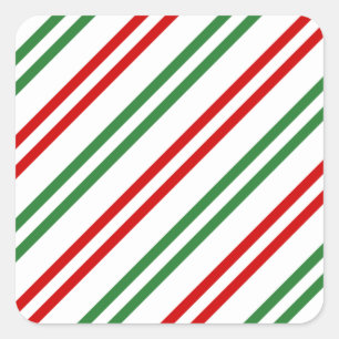 Adesivo Quadrado Candy Cane Christmas Strips Red Green