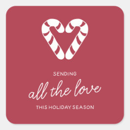 Adesivo Quadrado Candy Cane Love