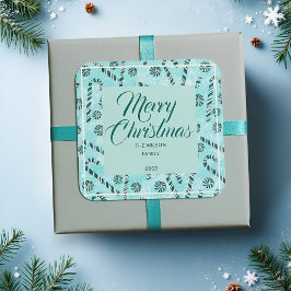 Adesivo Quadrado Candy Cane Peppermint