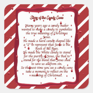Adesivo Quadrado Candy Cane Stickers
