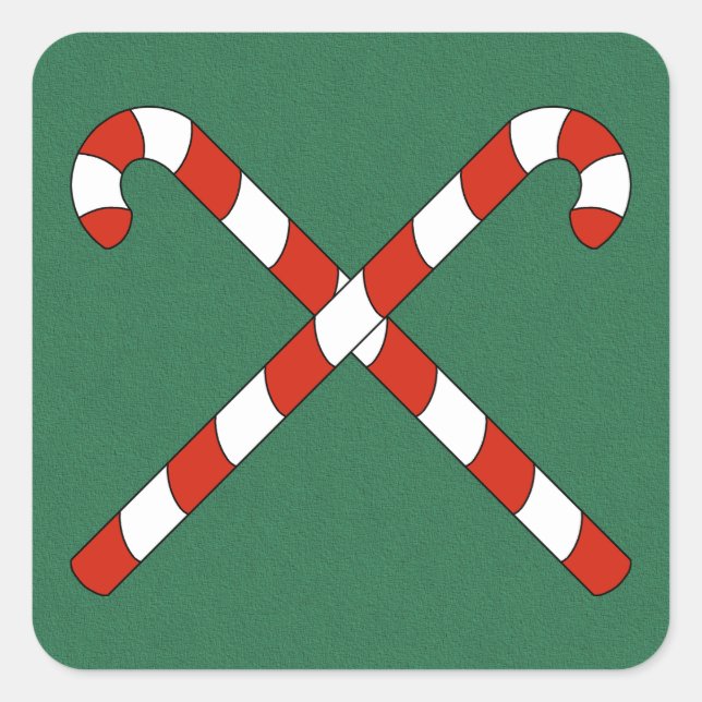 Adesivo Quadrado Candy Canes Crossed (Frente)