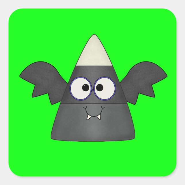 Adesivo Quadrado Candy Corn Bat (Frente)