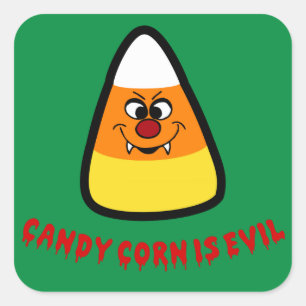 Adesivo Quadrado Candy Corn é Mau