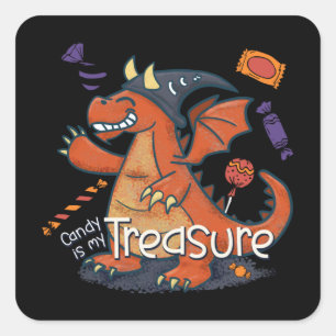 Adesivo Quadrado Candy é o meu Dragão do tesouro