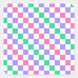 Adesivo Quadrado Candy shop diagonal checkerboard pattern
