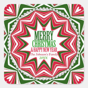 Adesivo Quadrado Candy Starburst Keepsasasasafp Placa de Natal