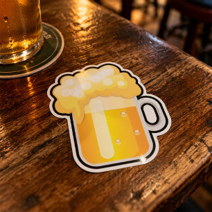 Adesivo Quadrado Caneca de Cerveja com Espuma