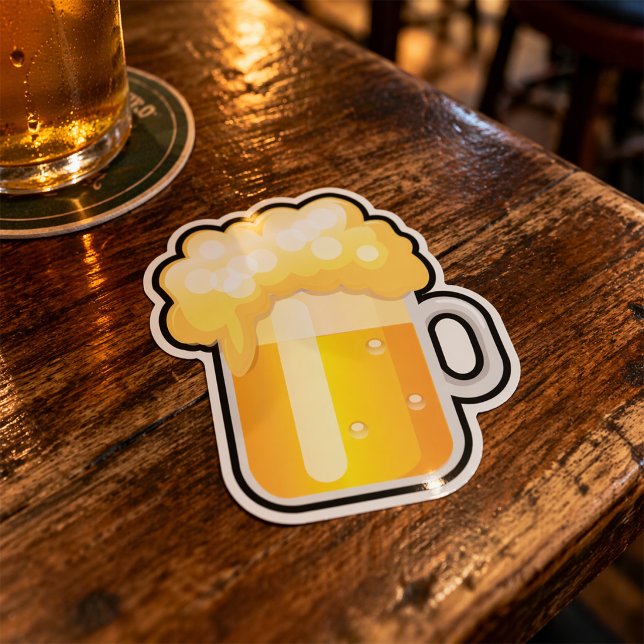 Adesivo Quadrado Caneca de Cerveja com Espuma (Criador carregado)