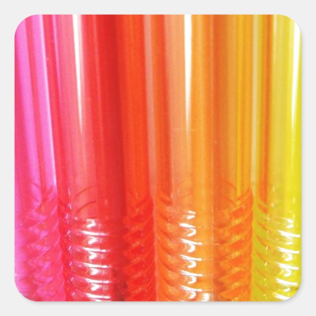 Adesivo Quadrado Caneta Colorida (Frente)