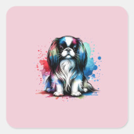 Adesivo Quadrado Canino Japonês